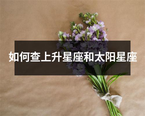 如何查上升星座和太阳星座