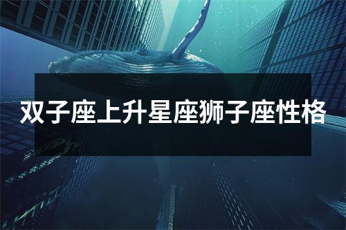 双子座上升星座狮子座性格