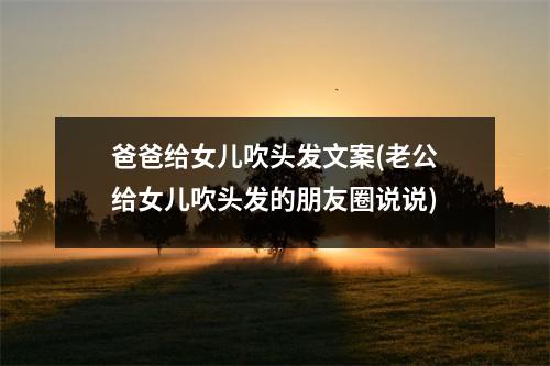 爸爸给女儿吹头发文案(老公给女儿吹头发的朋友圈说说)