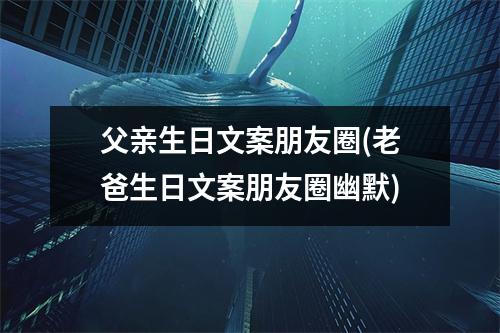 父亲生日文案朋友圈(老爸生日文案朋友圈幽默)