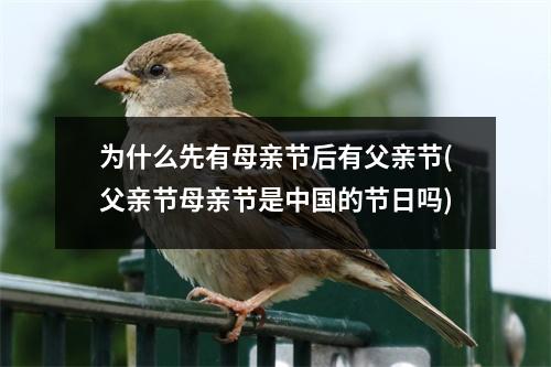 为什么先有母亲节后有父亲节(父亲节母亲节是中国的节日吗)
