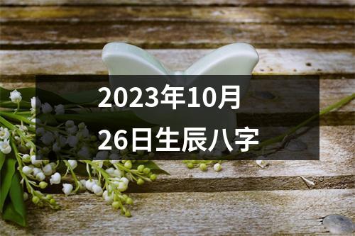 2023年10月26日生辰八字