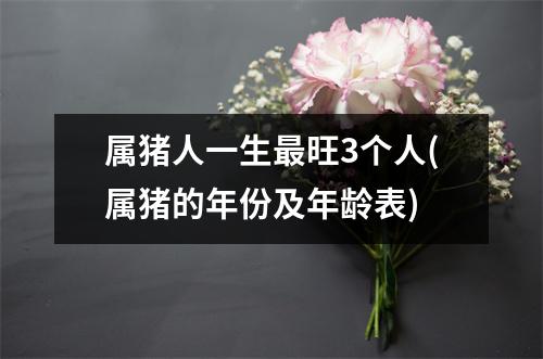 属猪人一生旺3个人(属猪的年份及年龄表)