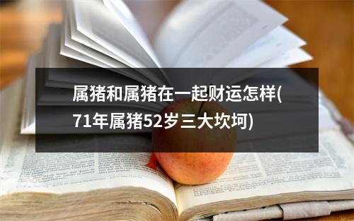 属猪和属猪在一起财运怎样(71年属猪52岁三大坎坷)