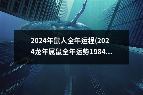 2024年鼠人全年运程(2024龙年属鼠全年运势1984)