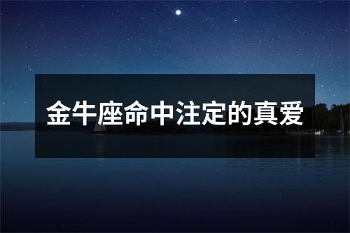 金牛座命中注定的真爱
