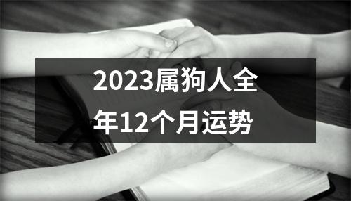 2023属狗人全年12个月运势