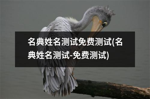 名典姓名测试免费测试(名典姓名测试-免费测试)