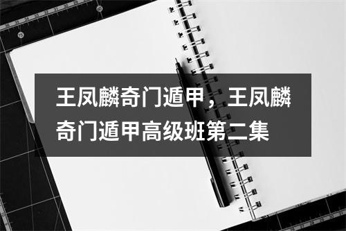 王凤麟奇门遁甲，王凤麟奇门遁甲高级班第二集