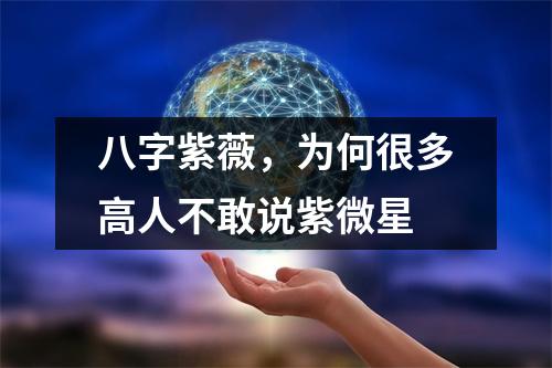 八字紫薇，为何很多高人不敢说紫微星
