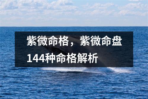 紫微命格，紫微命盘144种命格解析