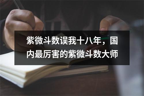 紫微斗数误我十八年，国内厉害的紫微斗数大师