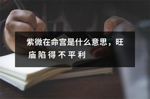 紫微在命宫是什么意思，旺 庙 陷 得 不 平 利