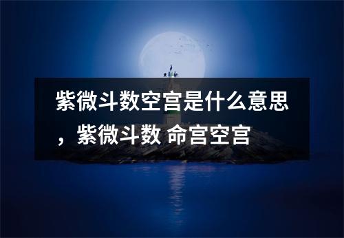 紫微斗数空宫是什么意思，紫微斗数 命宫空宫