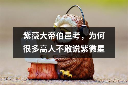 紫薇大帝伯邑考，为何很多高人不敢说紫微星