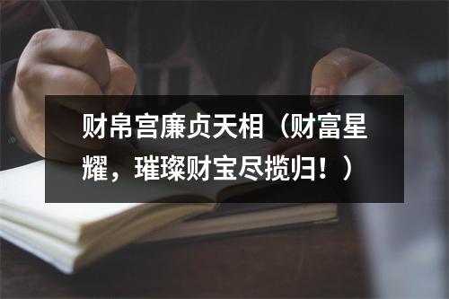 财帛宫廉贞天相（财富星耀，璀璨财宝尽揽归！）