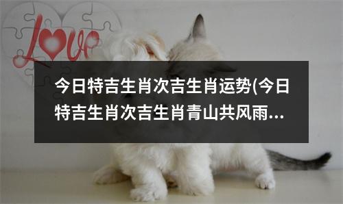 今日特吉生肖次吉生肖运势(今日特吉生肖次吉生肖青山共风雨)